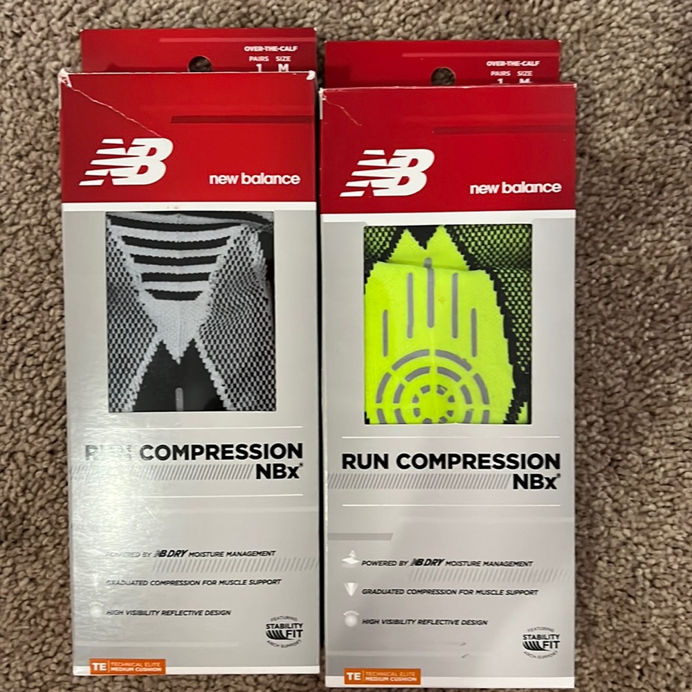 NIB:  NB (New Balance) Run Compression NBX Over the Calf Sock (2 available Med)
